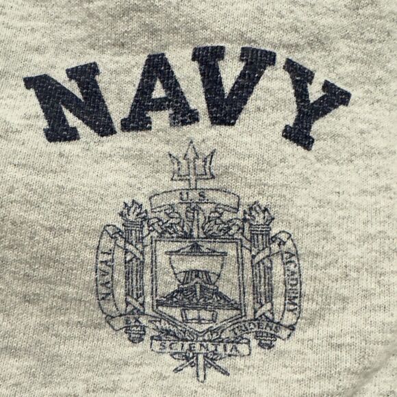 Navy Midshipmen Sweatpants Gray Fleece NCAA College Made in USA Mens Large - Picture 3 of 11